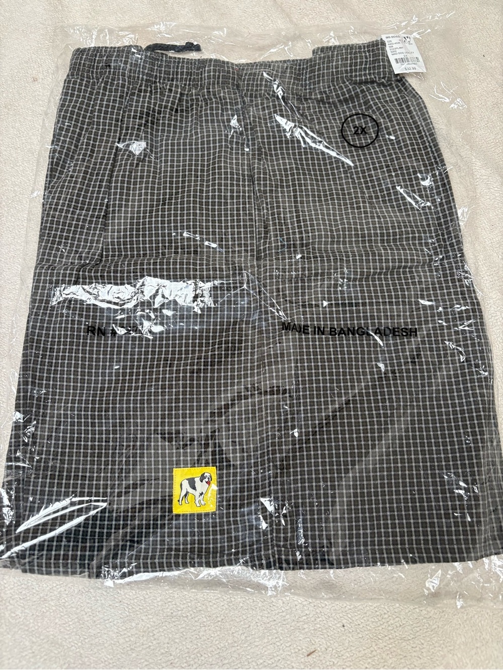 New in packaging Big Dogs Eggplant Plaid Drawstring Shorts